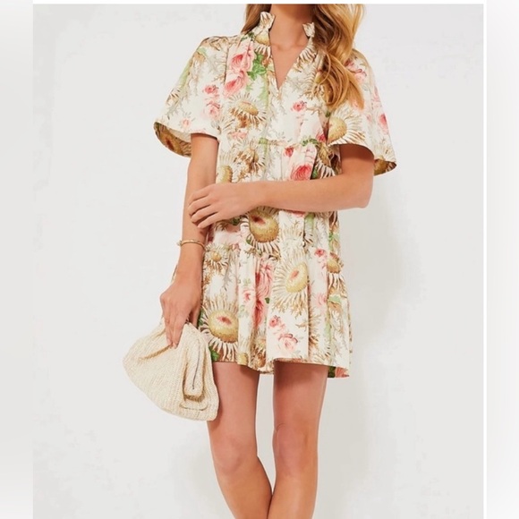 Tuckernuck Sun Faded Floral‎ Maryse Caftan Maxi Dress Size Medium - Picture 1 of 13